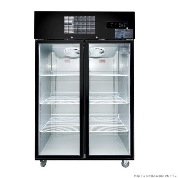 Double Glass Door Black Stainless Steel Upright Freezer - SUFG1000B  <BR> $6590 ( excl gst )